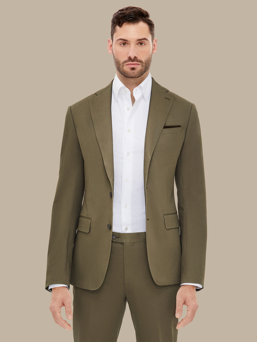 The Olive Merino Suit — garment photograph