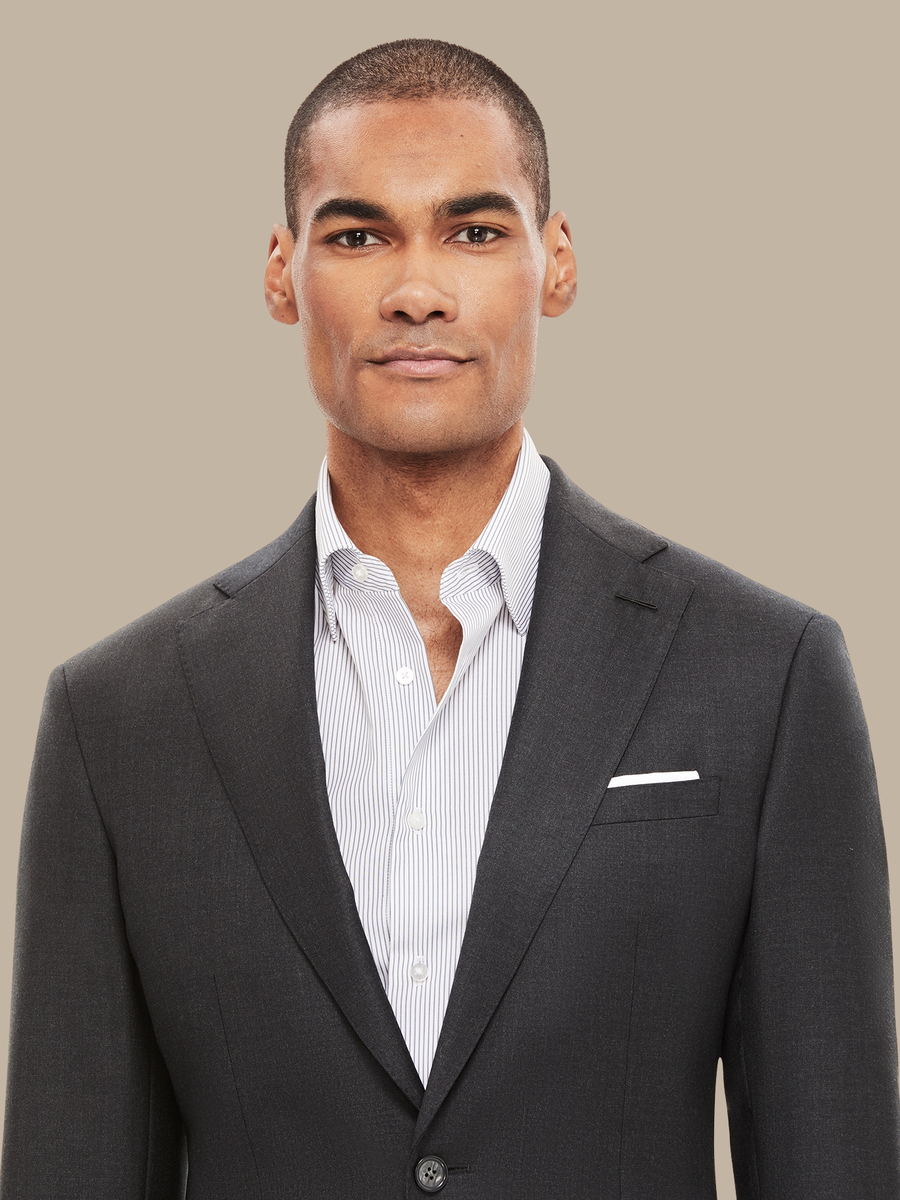 The Dark Grey Essential Jacket — garment photograph