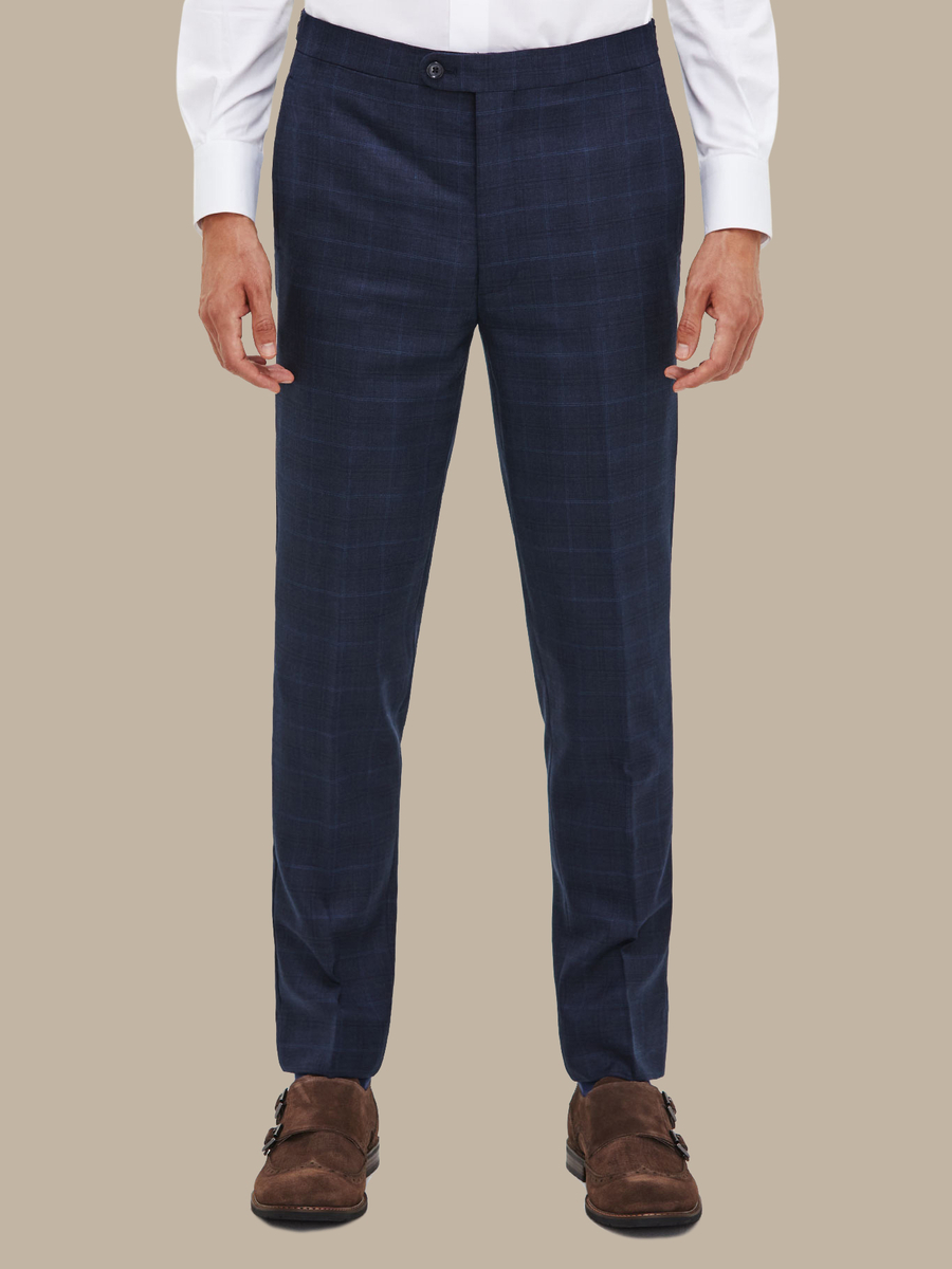 The Navy Windowpane Trousers — garment photograph