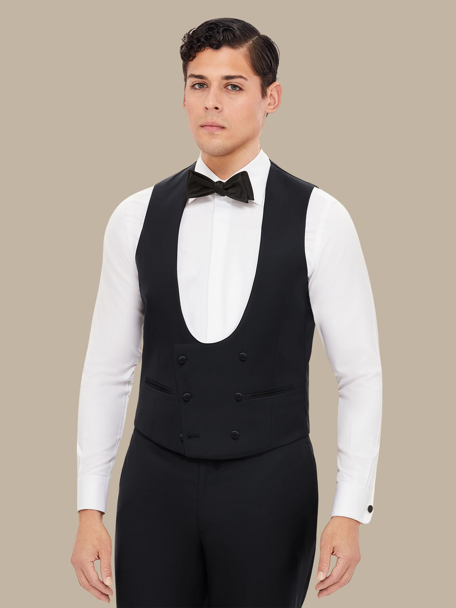 S180's Black Tuxedo Waistcoat — garment photograph