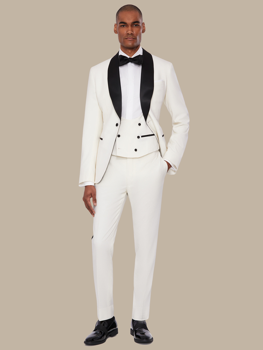 S180's Ivory Tuxedo Waistcoat — garment photograph