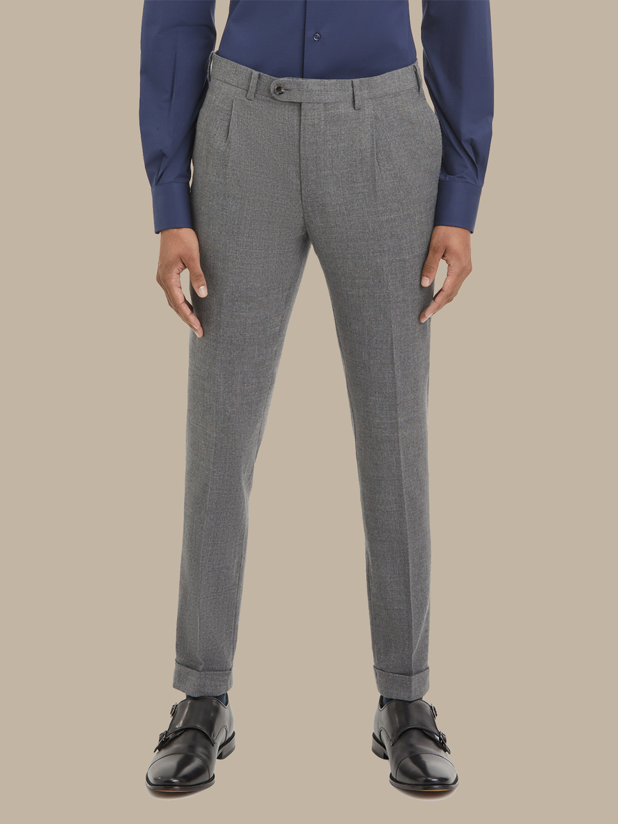 S180's Dark Grey Hopsack Trousers — garment photograph