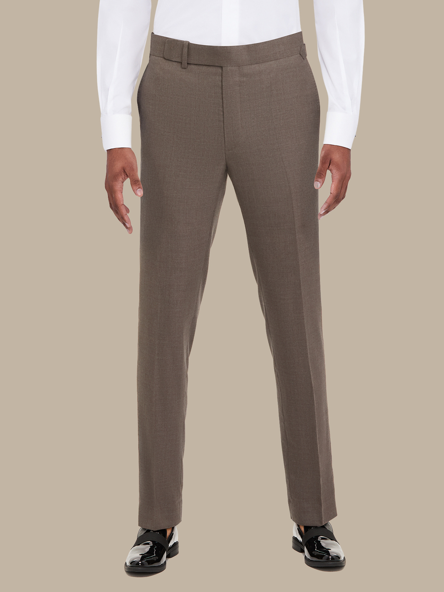 S180's Taupe Hopsack Tuxedo Trousers — garment photograph