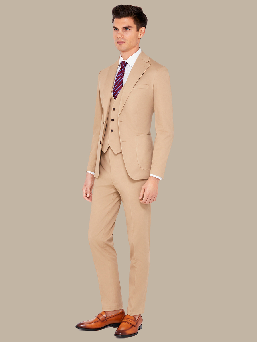 The Tan Cotton Three-Piece Suit — garment photograph