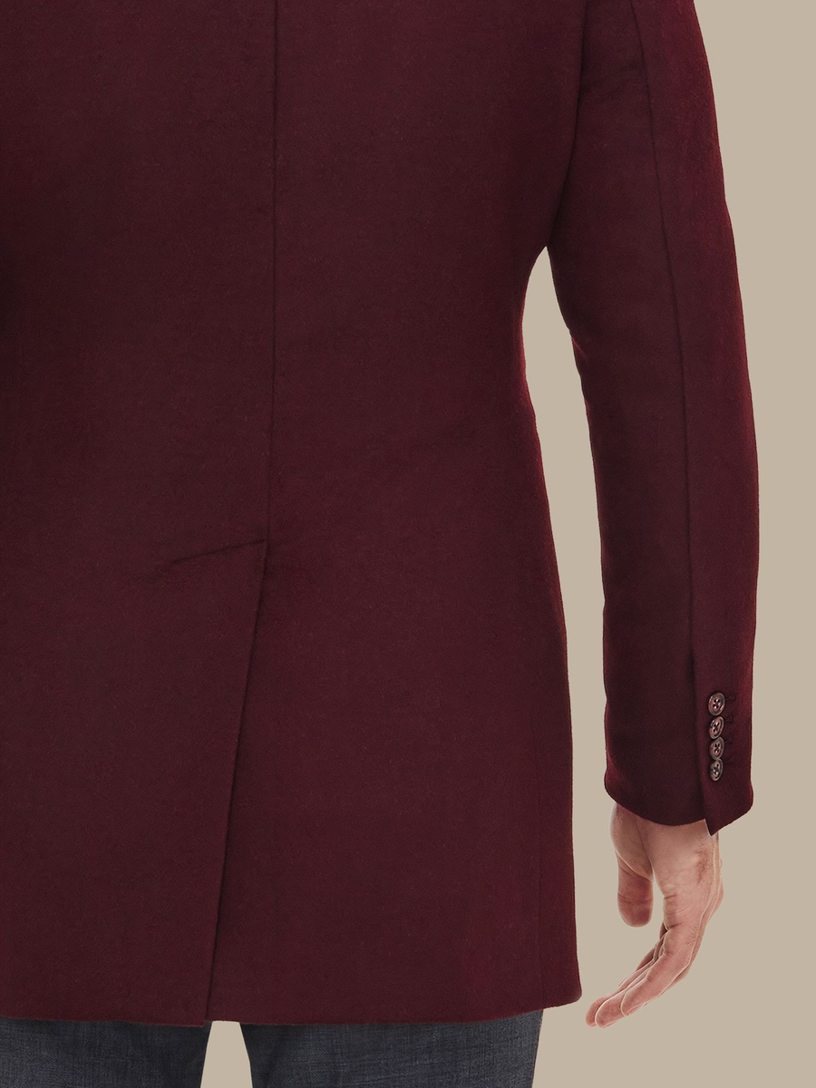The Burgundy Wool Overcoat — garment photograph