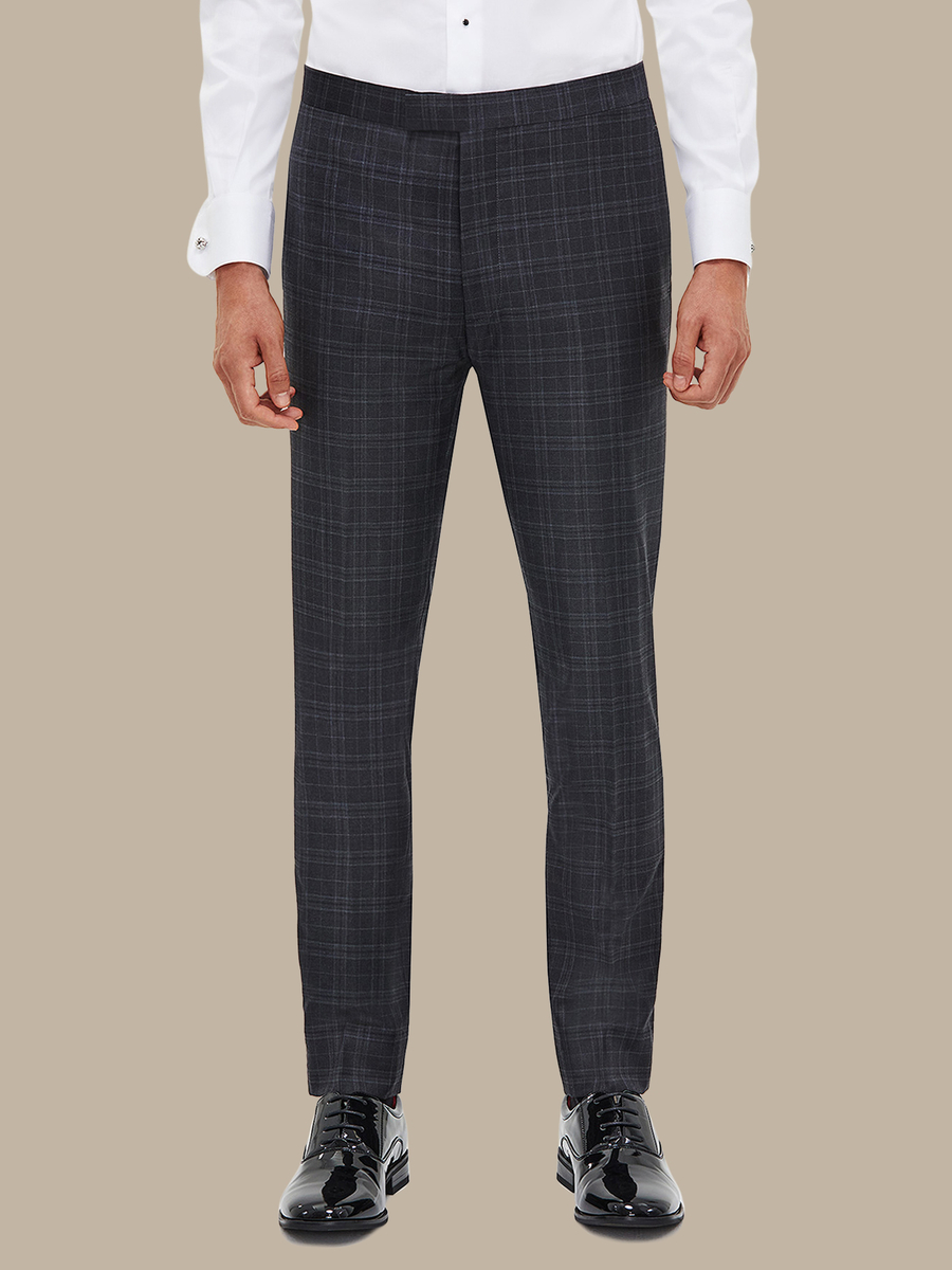 The Grey Plaid Tuxedo Trousers — garment photograph