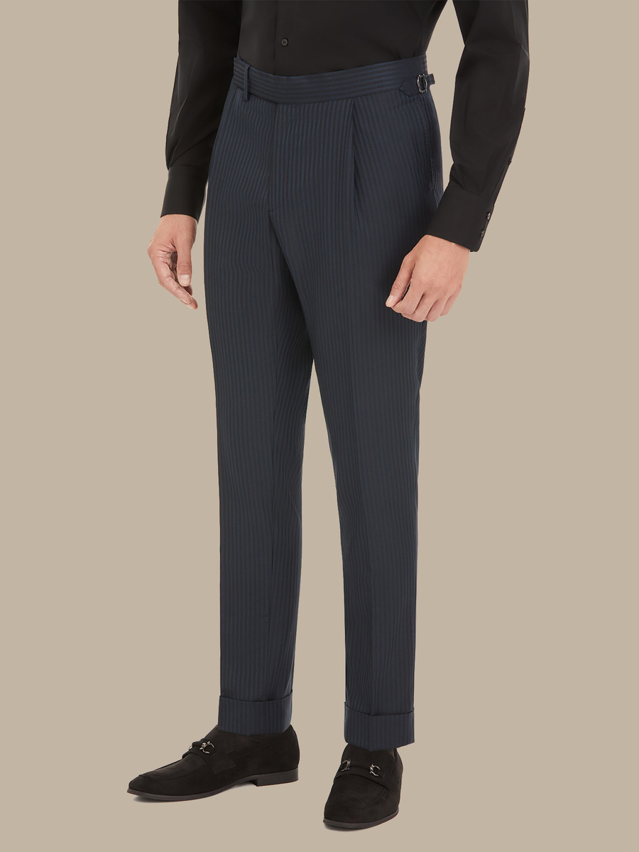 The Peacock Stripe Trousers — garment photograph