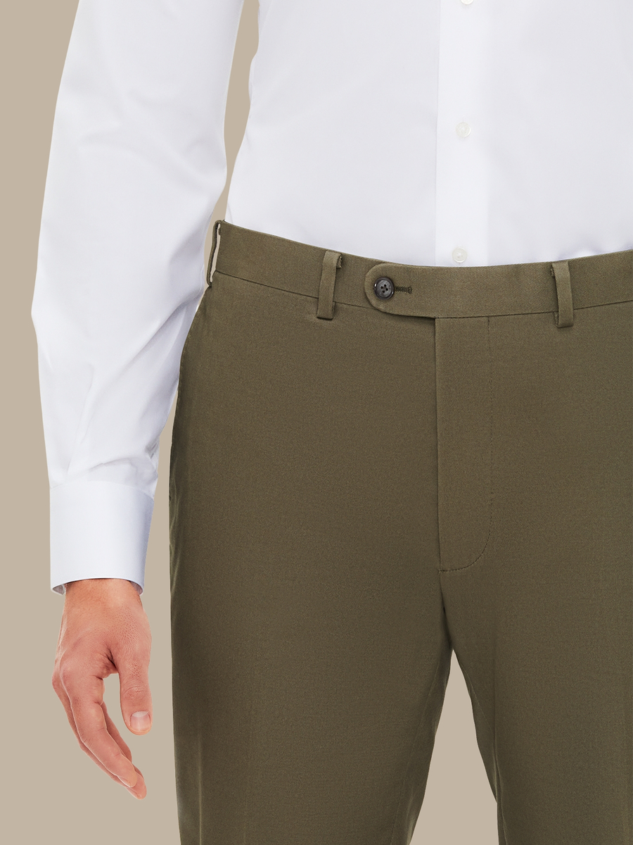The Olive Merino Trousers — garment photograph