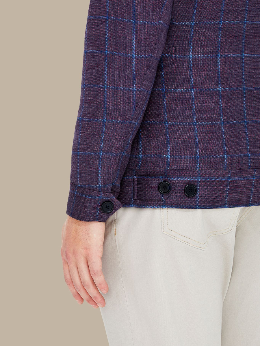 The Crimson Windowpane Bomber — garment photograph