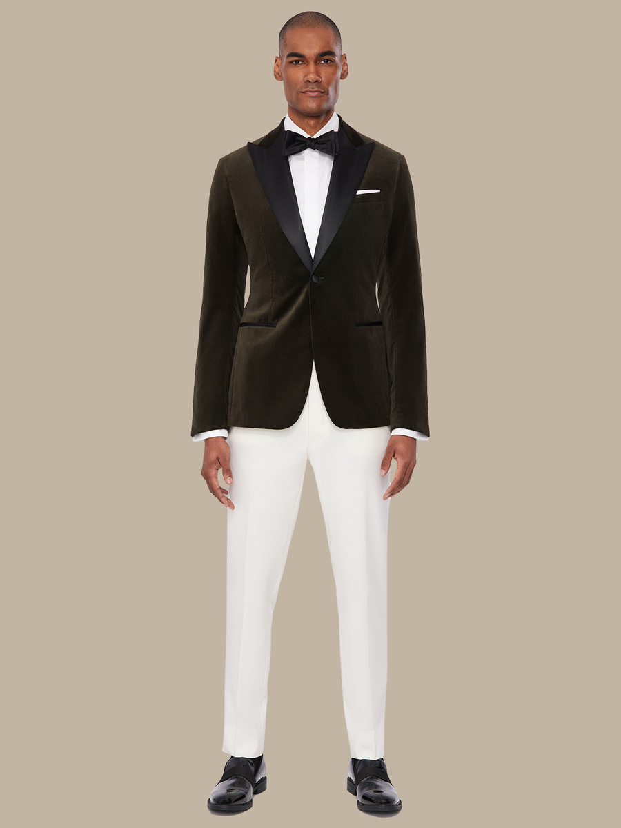 The Olive Velvet Dinner Jacket — garment photograph