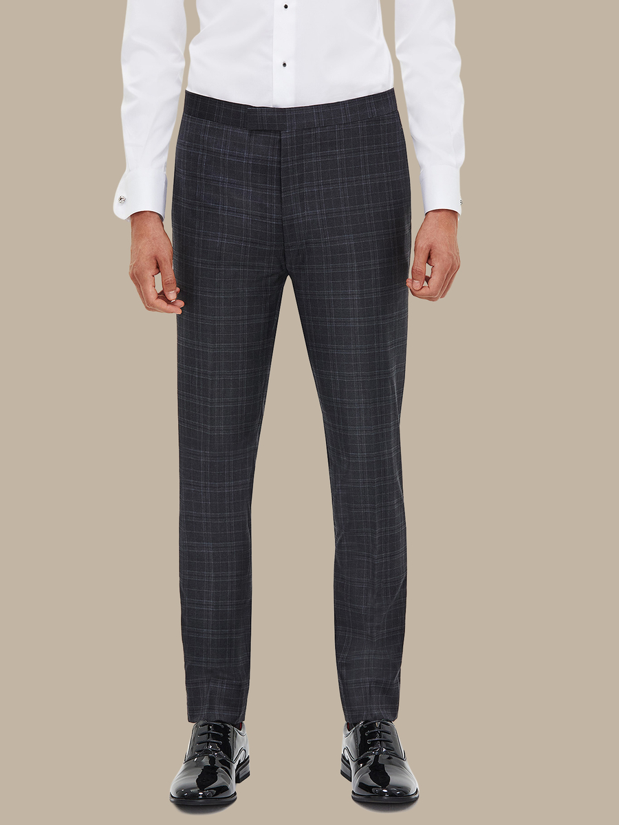 The Grey Plaid Tuxedo Trousers — garment photograph
