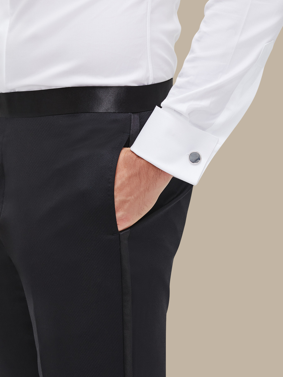 The Patterned Black Tuxedo Trousers — garment photograph