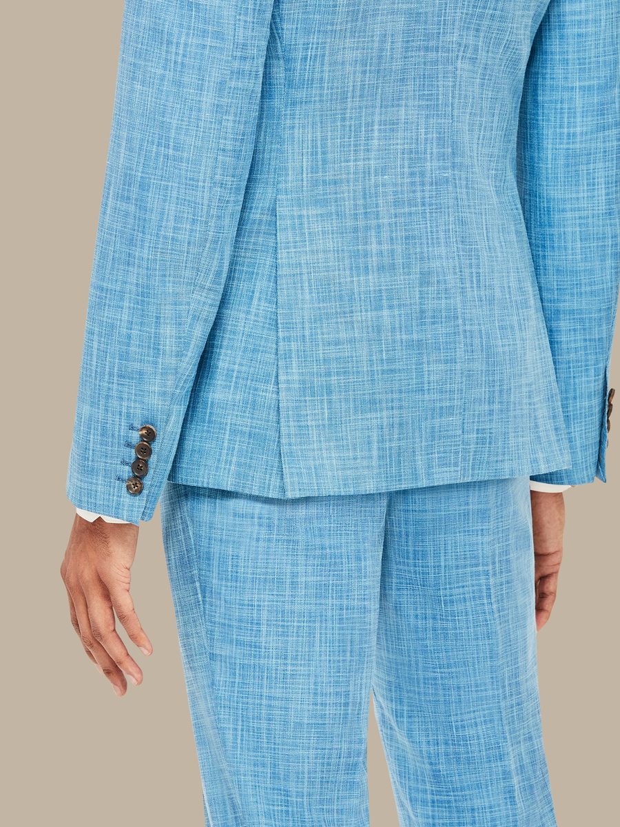 The Blue Silk Three-Piece Suit — garment photograph