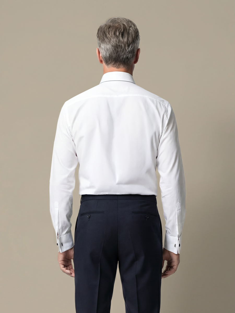 The Classic White Tuxedo Shirt — garment photograph