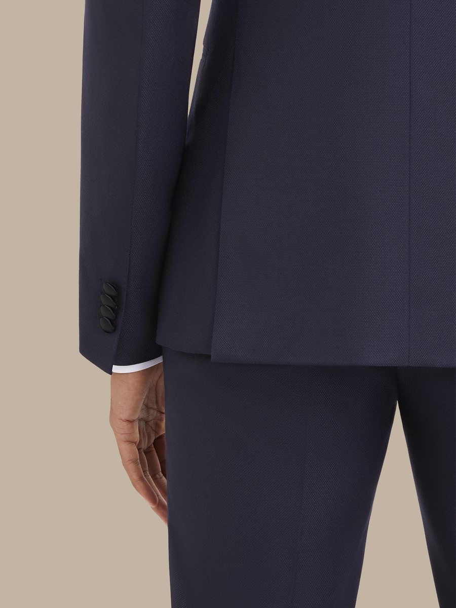 S180's Dark Blue Hopsack Dinner Jacket — garment photograph
