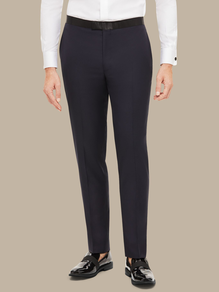 The Dark Navy Essential Tuxedo Trousers — garment photograph