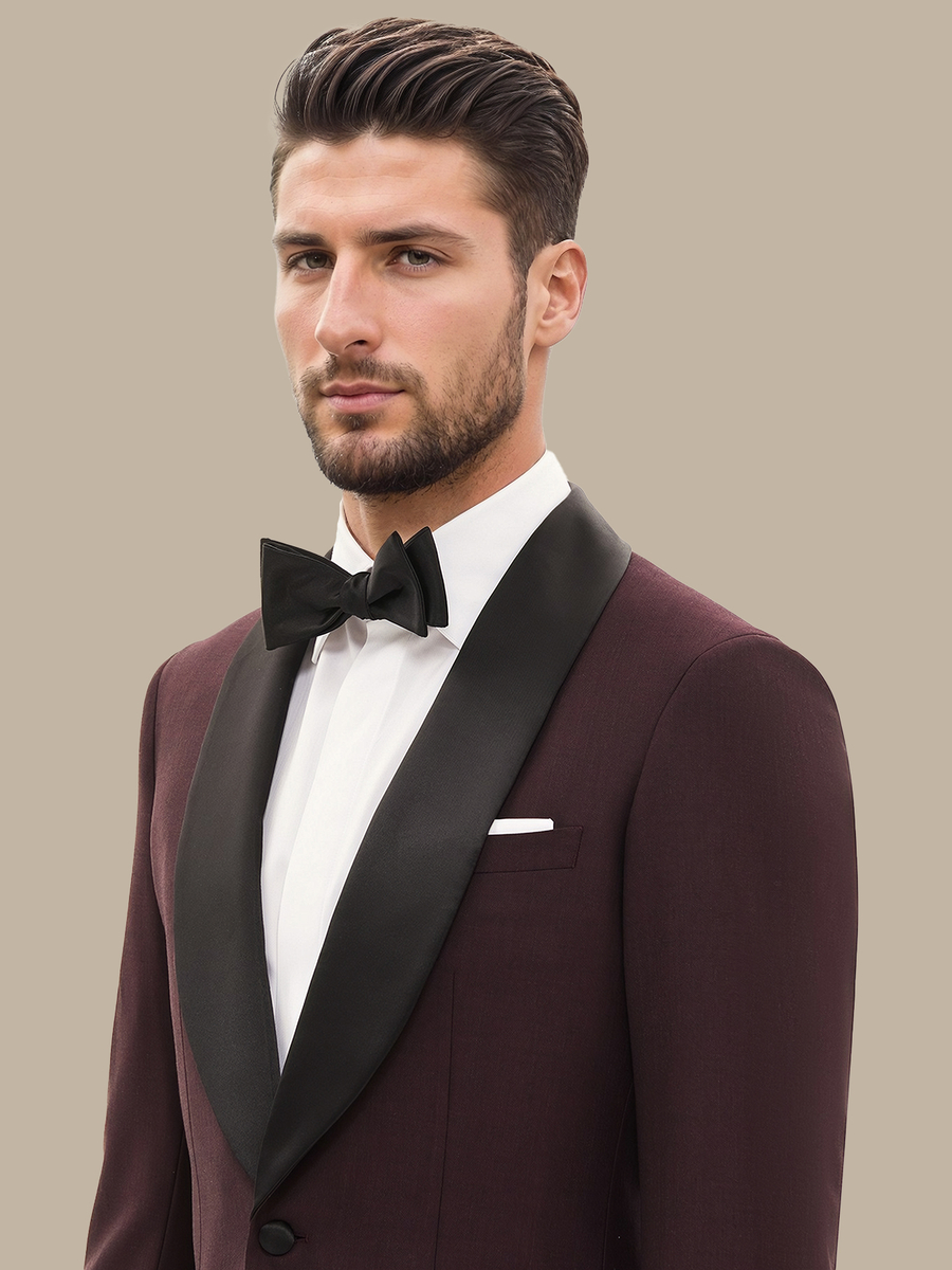 The Burgundy Refined Dinner Jacket — garment photograph