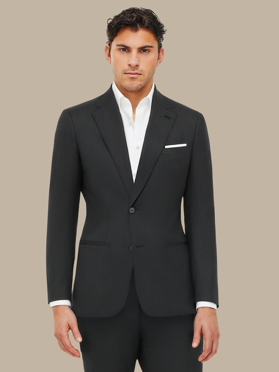S150's Charcoal Herringbone Jacket — garment photograph