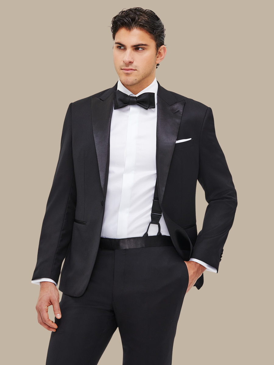 The Patterned Black Dinner Jacket — garment photograph