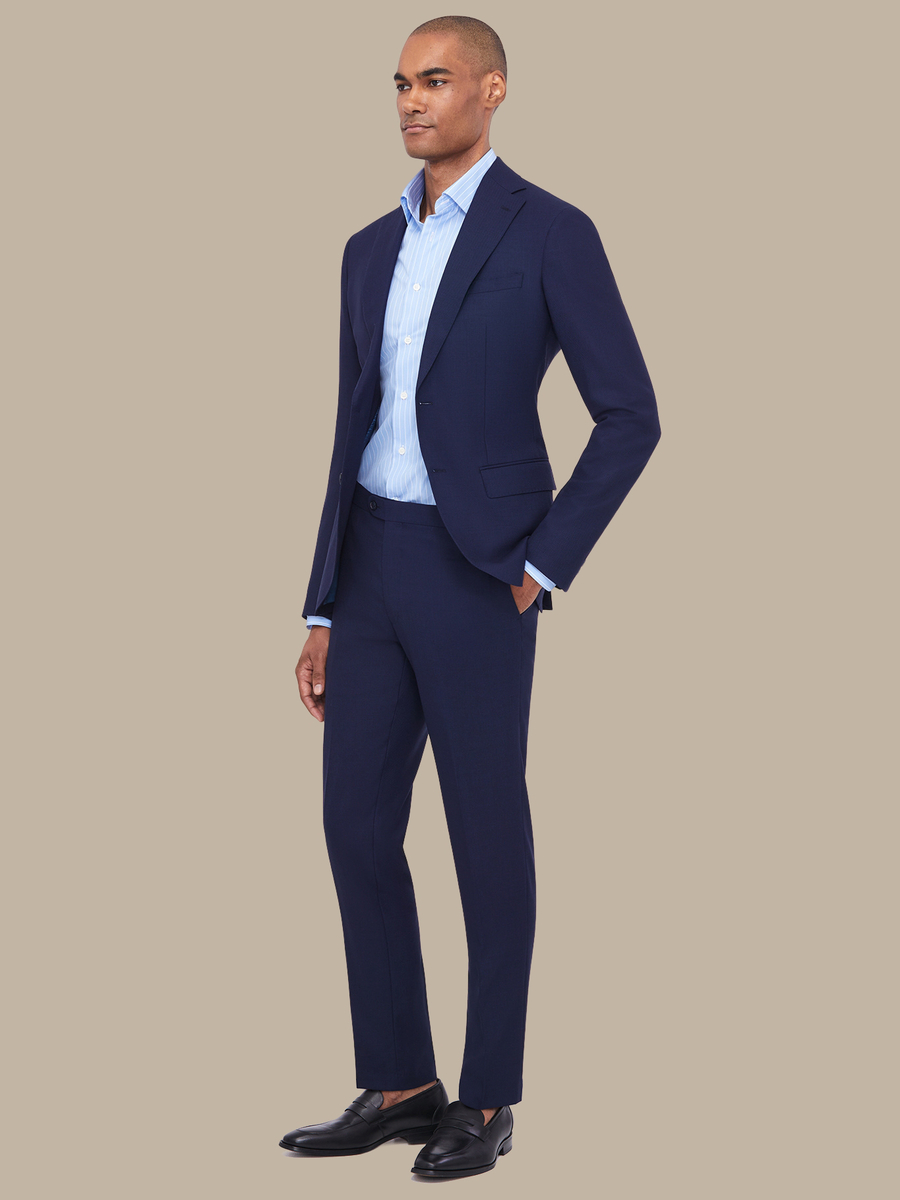 The Blue Birdseye Trousers — garment photograph