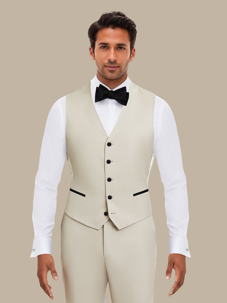 S180's Tan Solid Tuxedo Waistcoat — garment photograph
