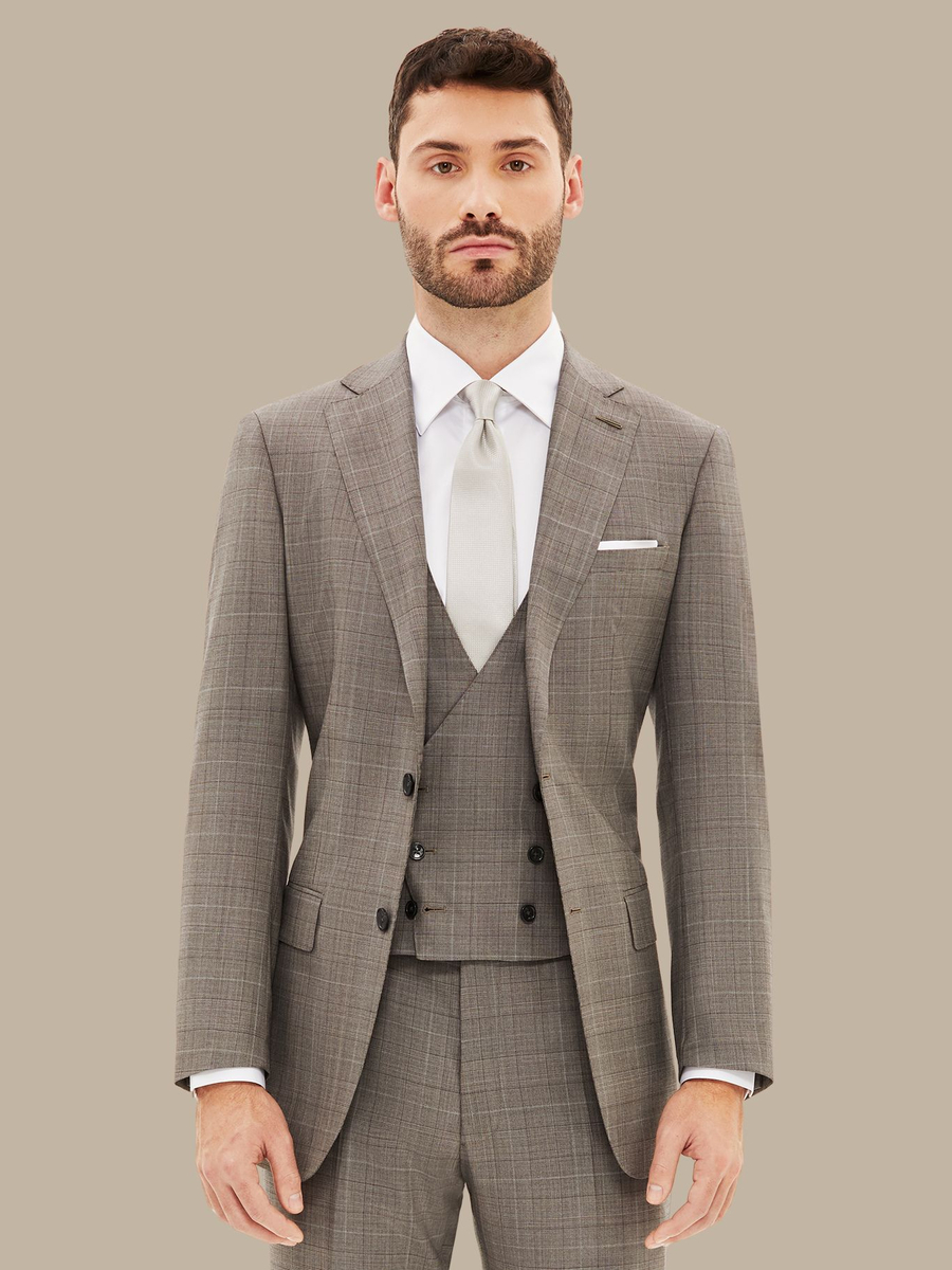 S170's Light Grey Plaid Waistcoat — garment photograph