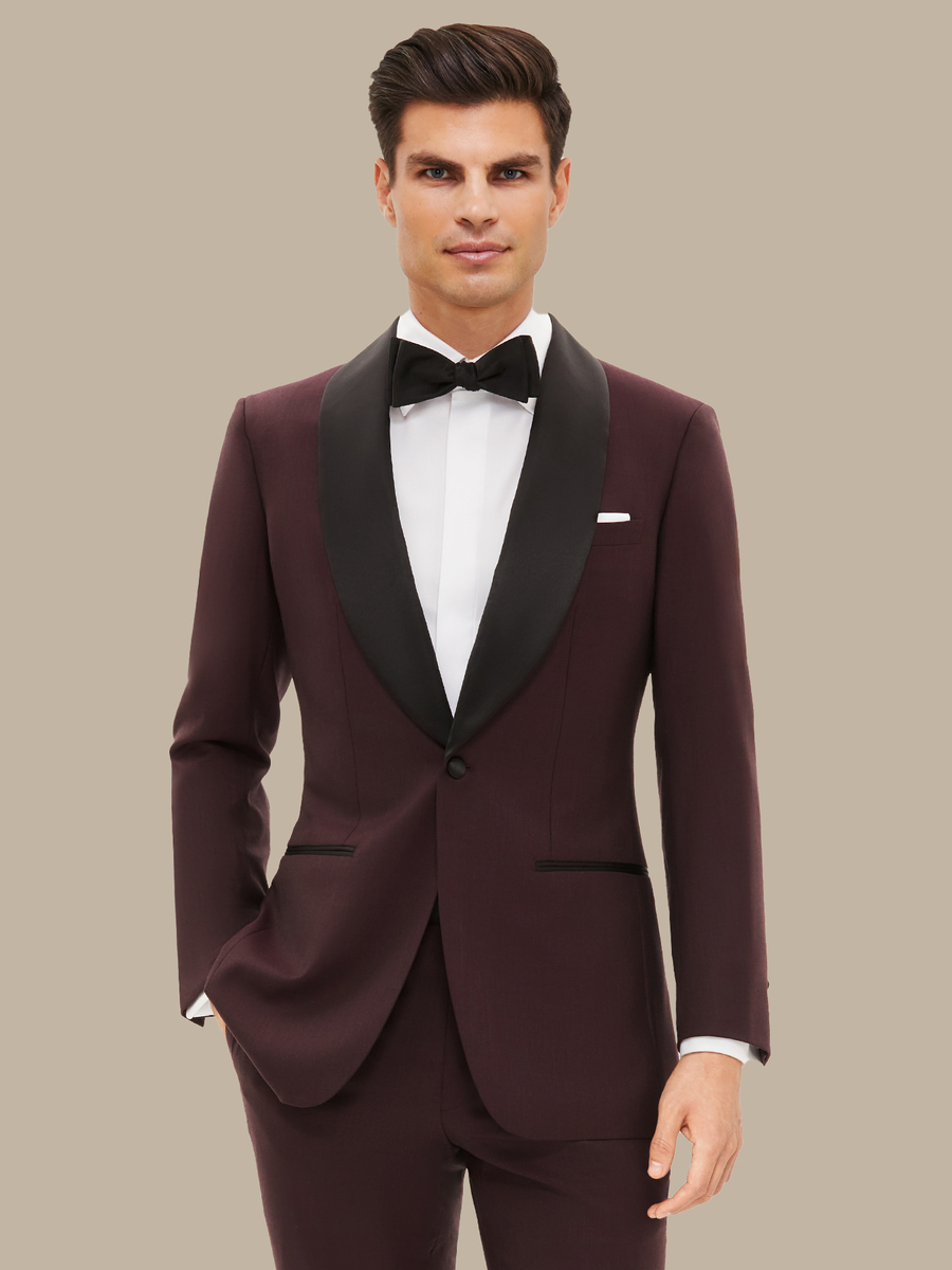 The Burgundy Superfine Tuxedo — garment photograph