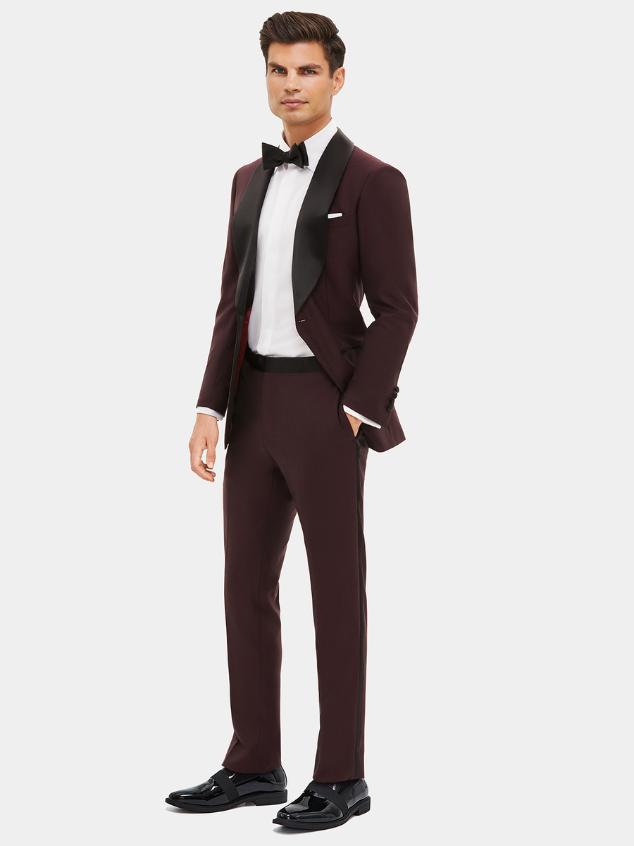 The Burgundy Superfine Dinner Jacket — garment photograph