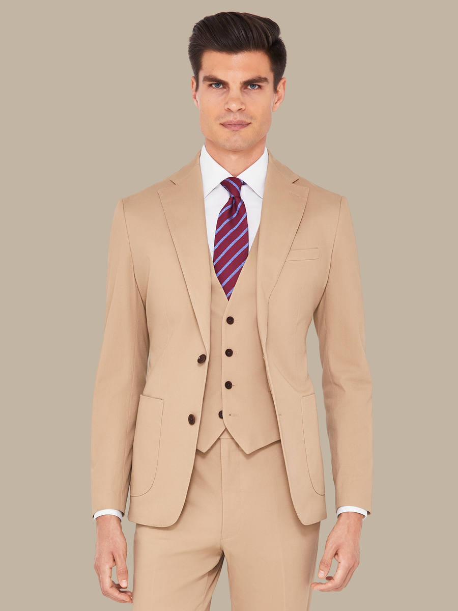 The Tan Cotton Three-Piece Suit — garment photograph