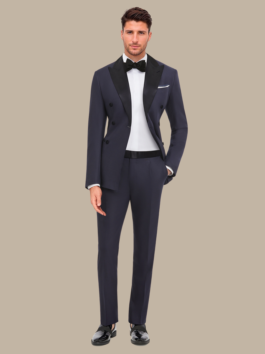S180's Dark Blue Hopsack Dinner Jacket — garment photograph