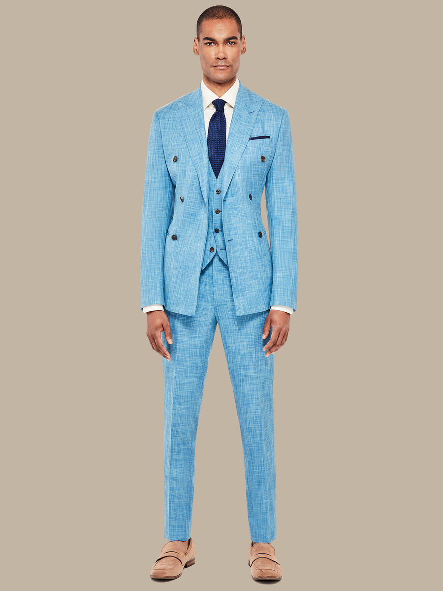 The Blue Silk Three-Piece Suit — garment photograph