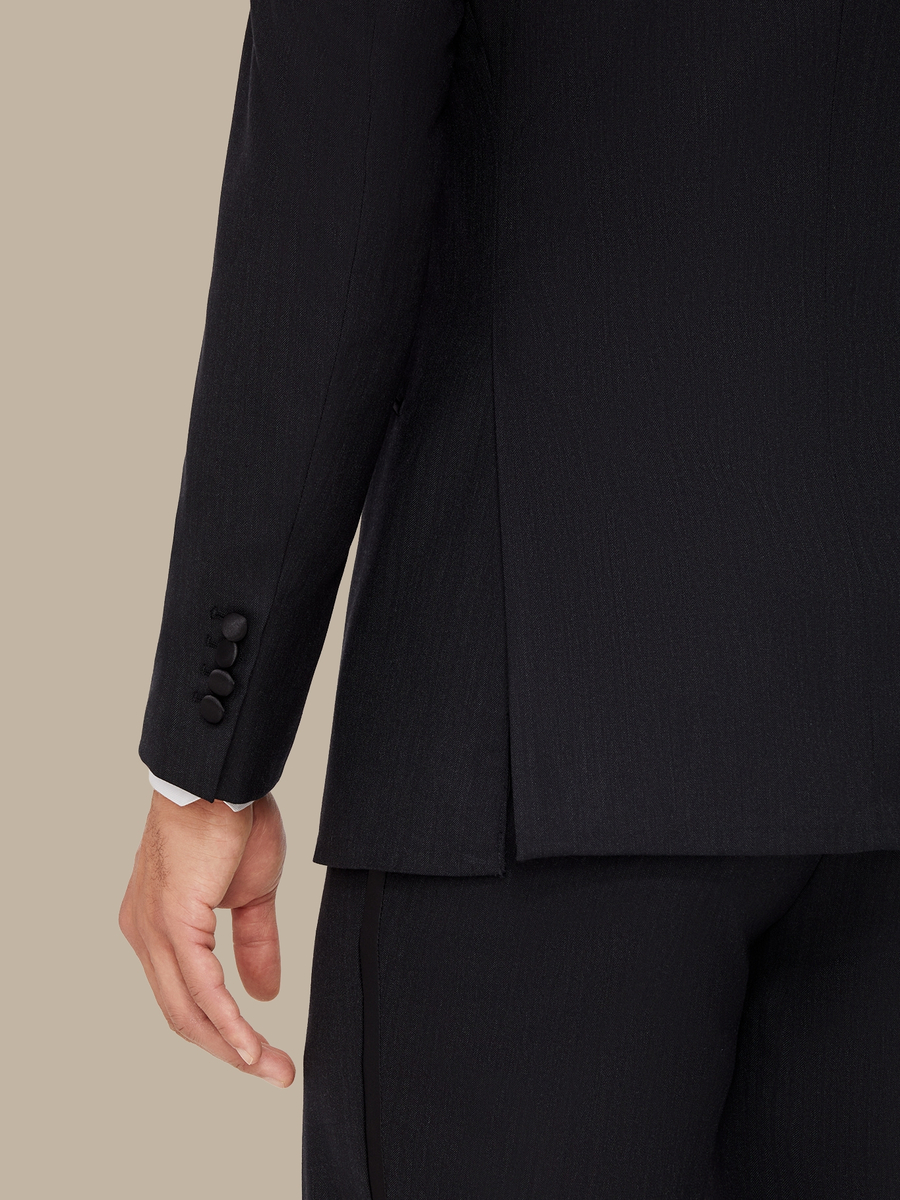 The Charcoal Herringbone Dinner Jacket — garment photograph