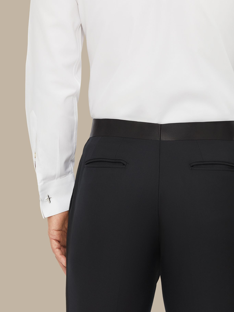 The Black Worsted Tuxedo Trousers — garment photograph