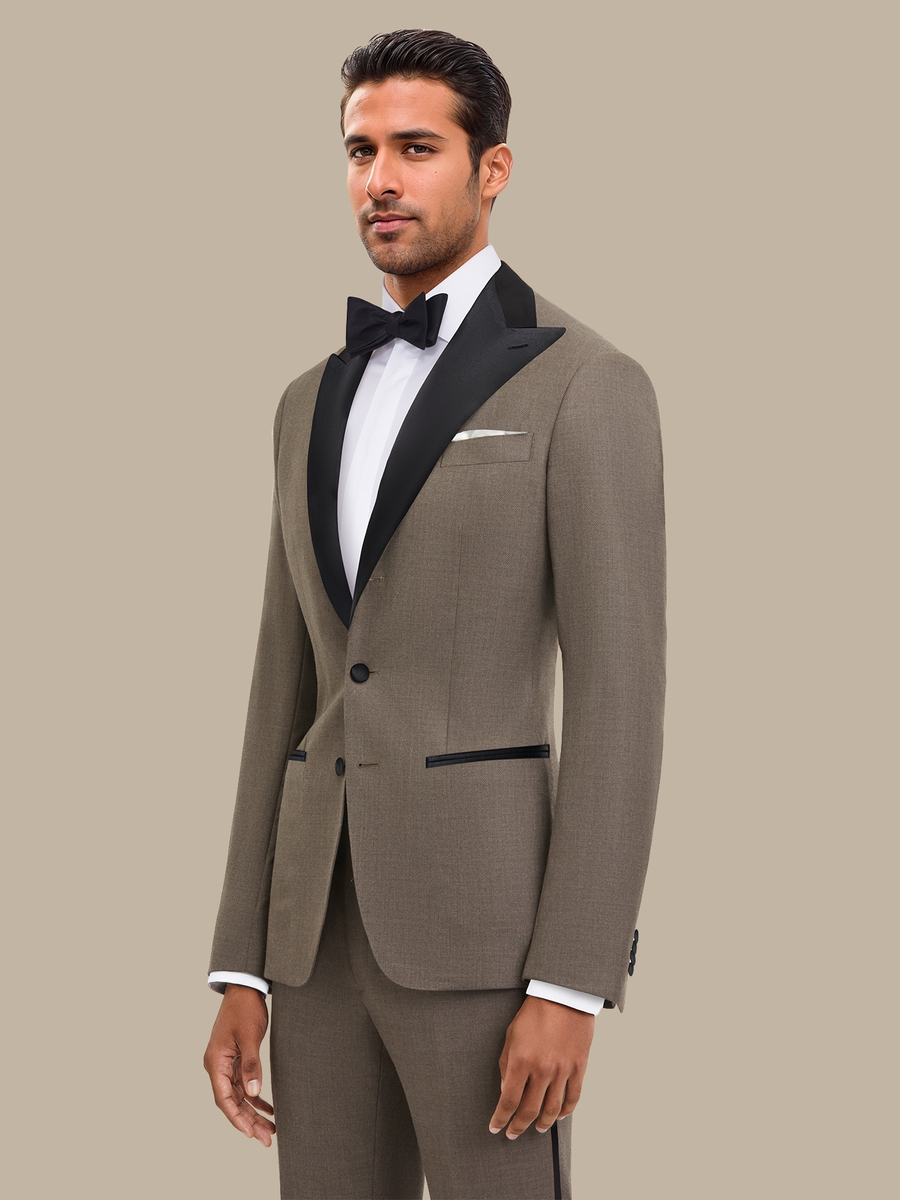 The Taupe Hopsack Tuxedo — garment photograph