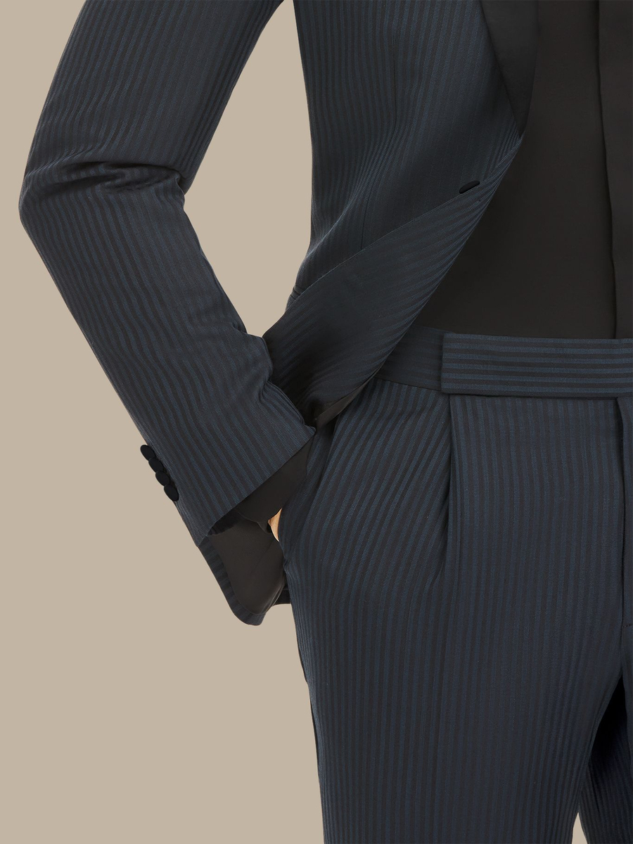 The Peacock Stripe Tuxedo — garment photograph