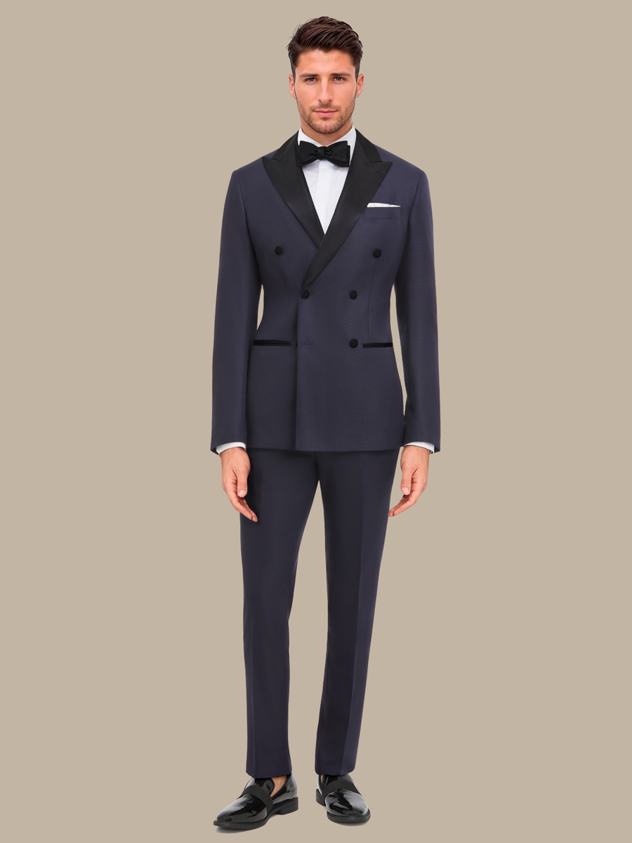 S180's Dark Blue Hopsack Dinner Jacket — garment photograph