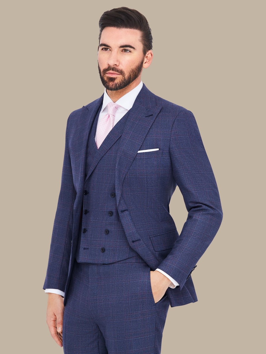 S200's Blue With Red Tartan Waistcoat — garment photograph