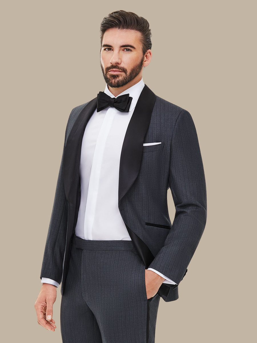 The Grey Pinstripe Dinner Jacket — garment photograph