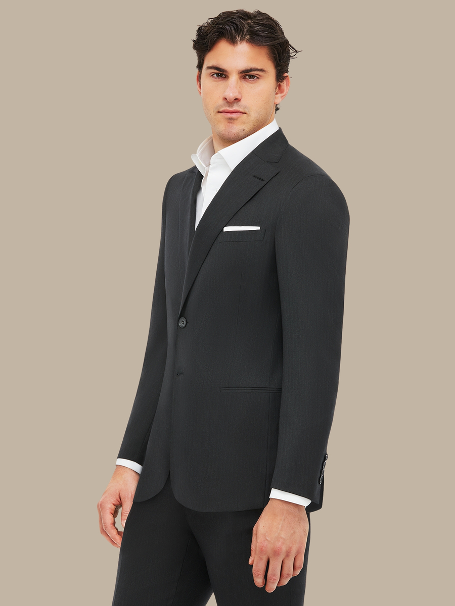 S150's Charcoal Herringbone Jacket — garment photograph