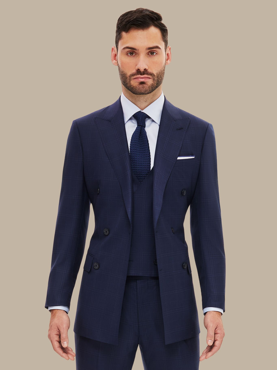 The Blue Tartan Three-Piece Suit — garment photograph