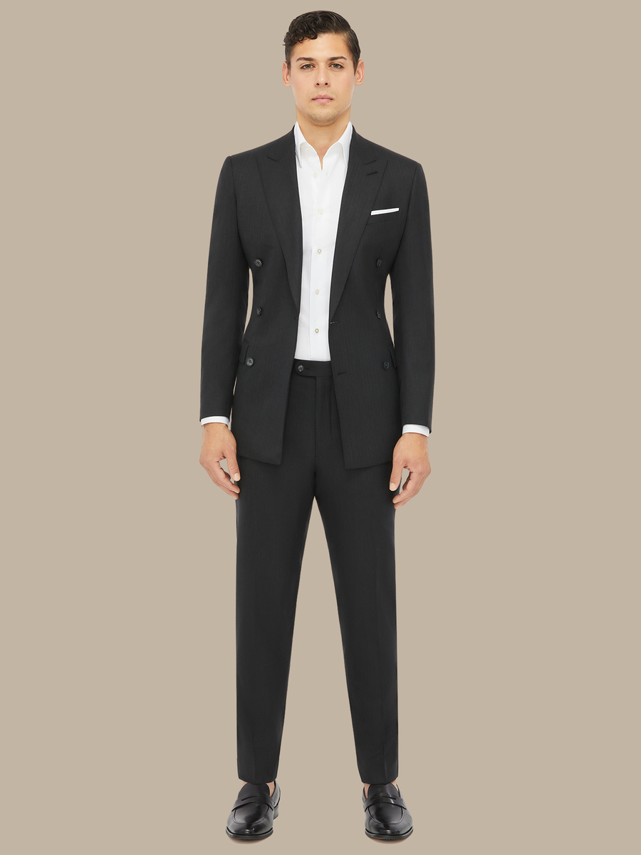 The Charcoal Herringbone Jacket — garment photograph