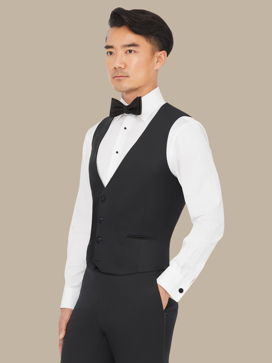 S140's Black Tuxedo Waistcoat — garment photograph
