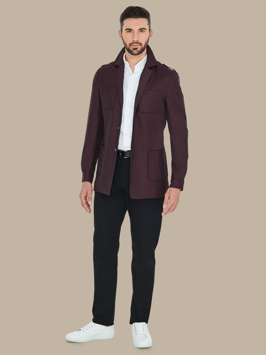 The Burgundy Superfine Hunting Jacket — garment photograph