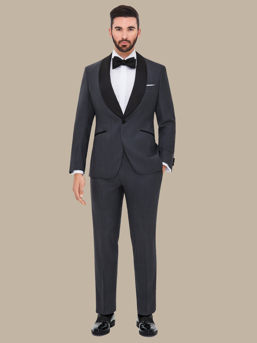 The Grey Pinstripe Dinner Jacket — garment photograph