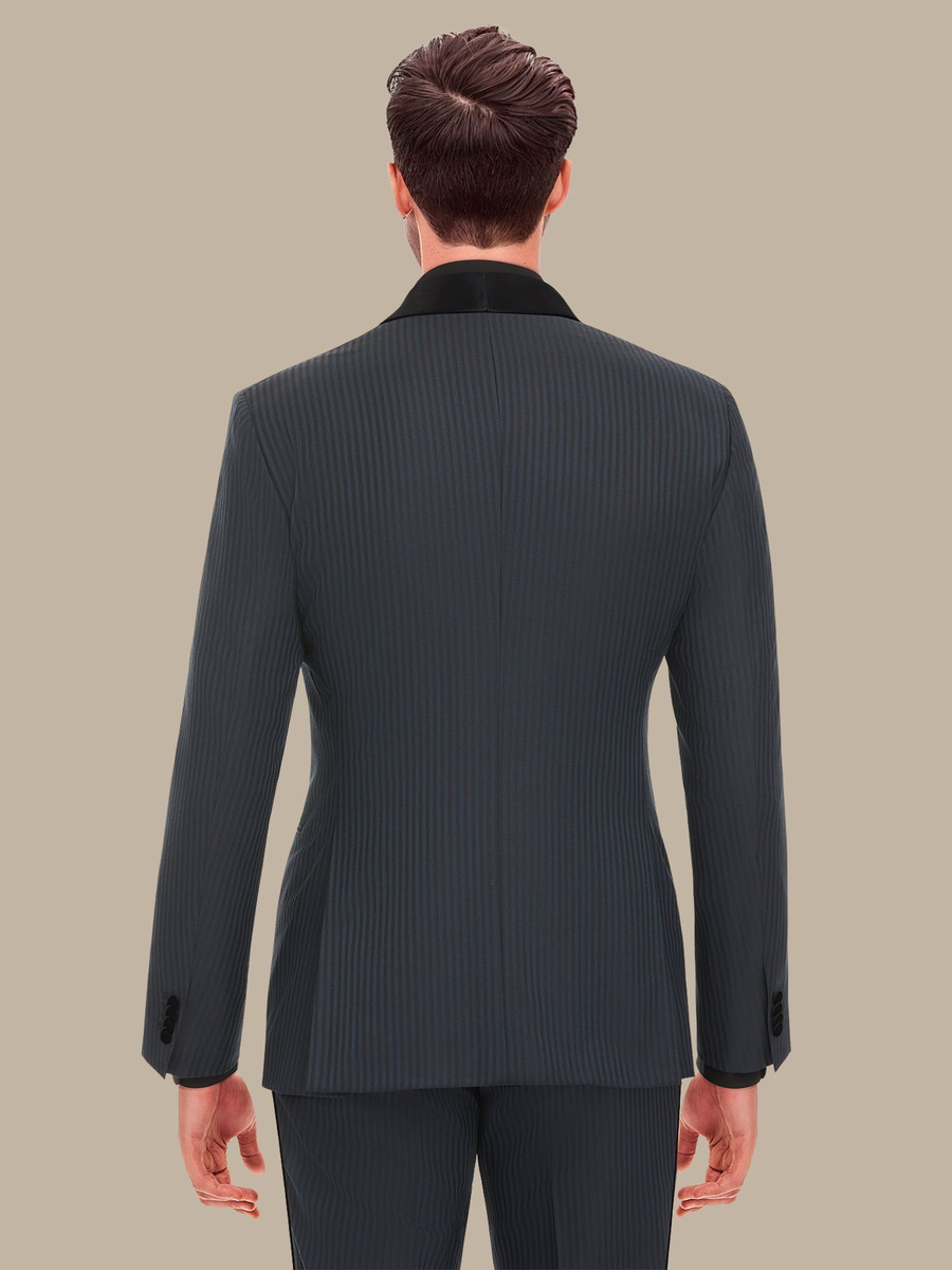 The Peacock Stripe Tuxedo — garment photograph