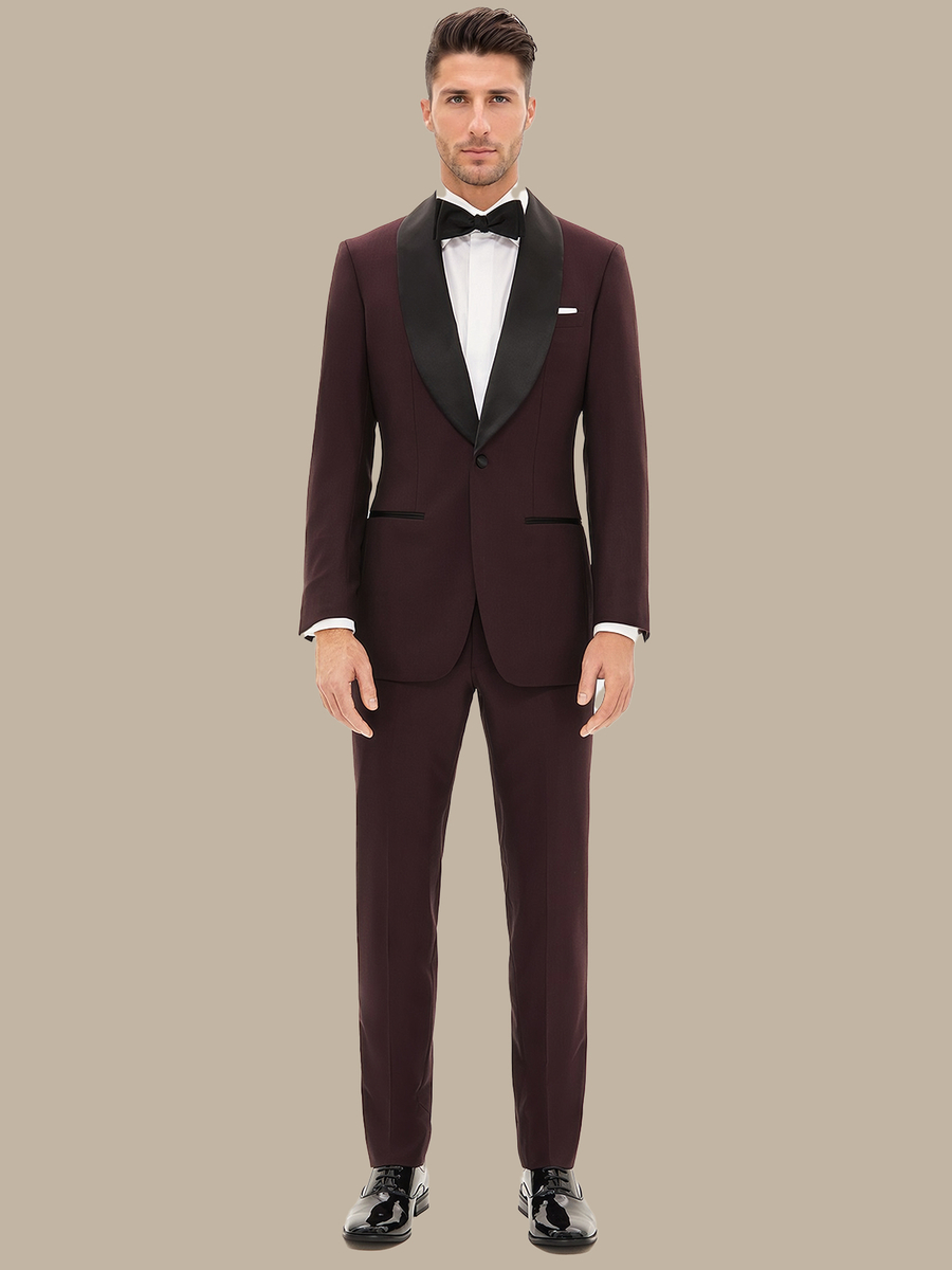 The Burgundy Refined Dinner Jacket — garment photograph