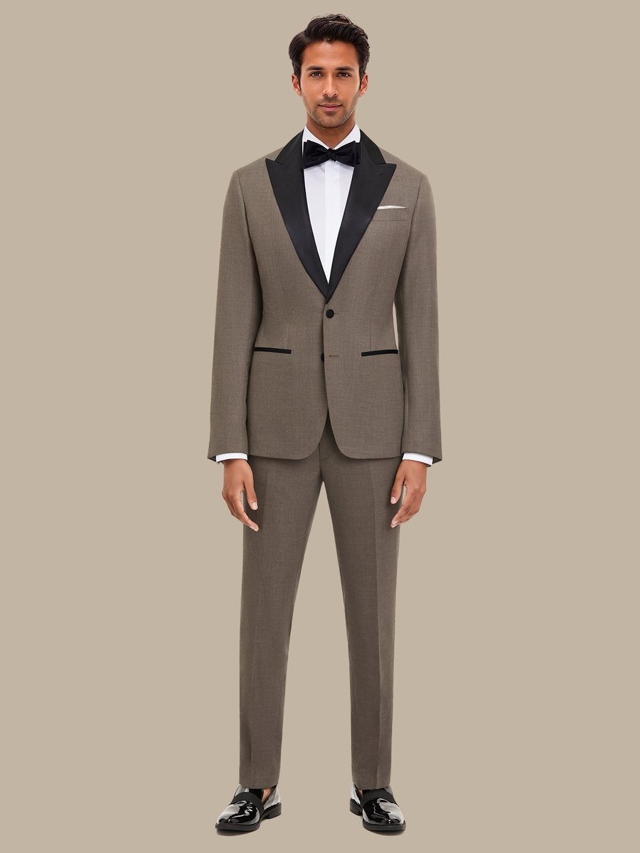 S180's Taupe Hopsack Tuxedo Trousers — garment photograph