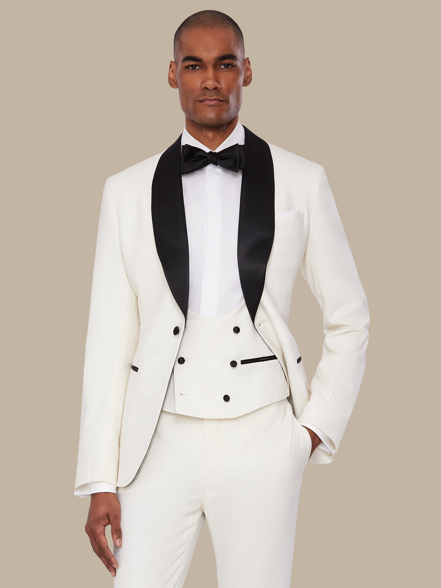 S180's Ivory Tuxedo Waistcoat — garment photograph