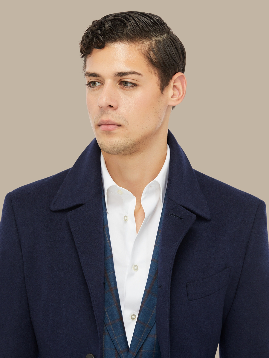 The Navy Wool Overcoat — garment photograph