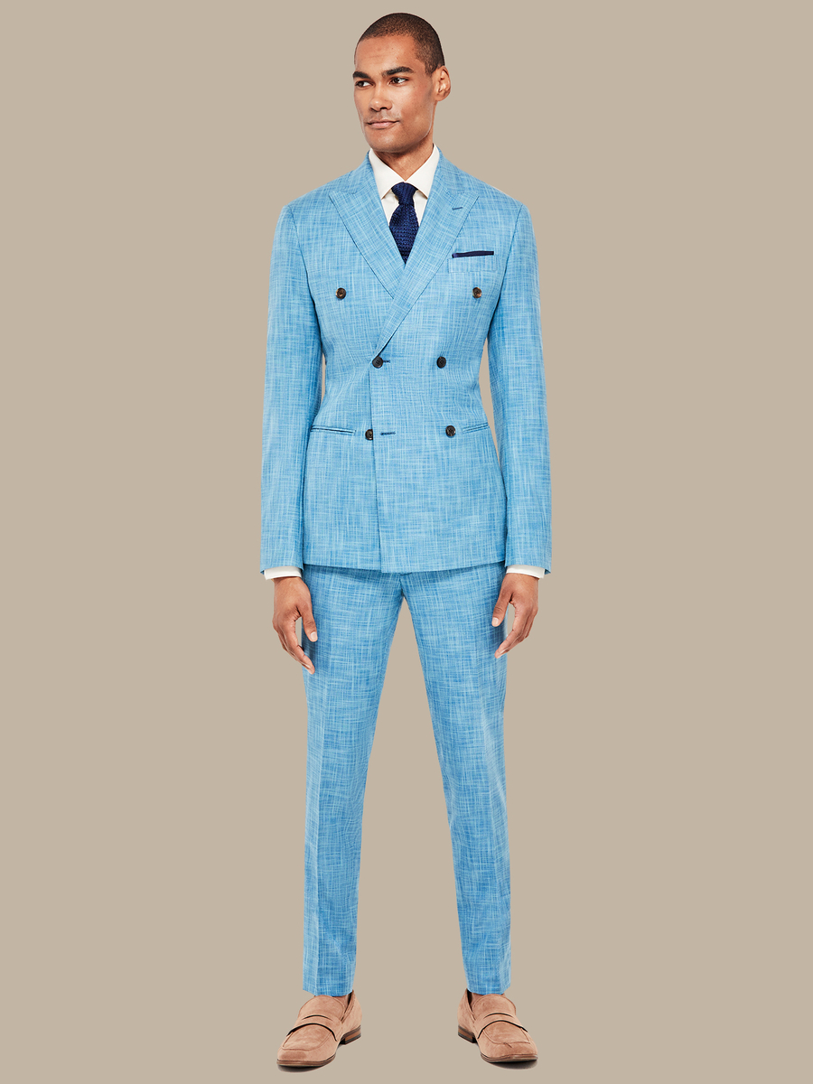 The Blue Silk Three-Piece Suit — garment photograph